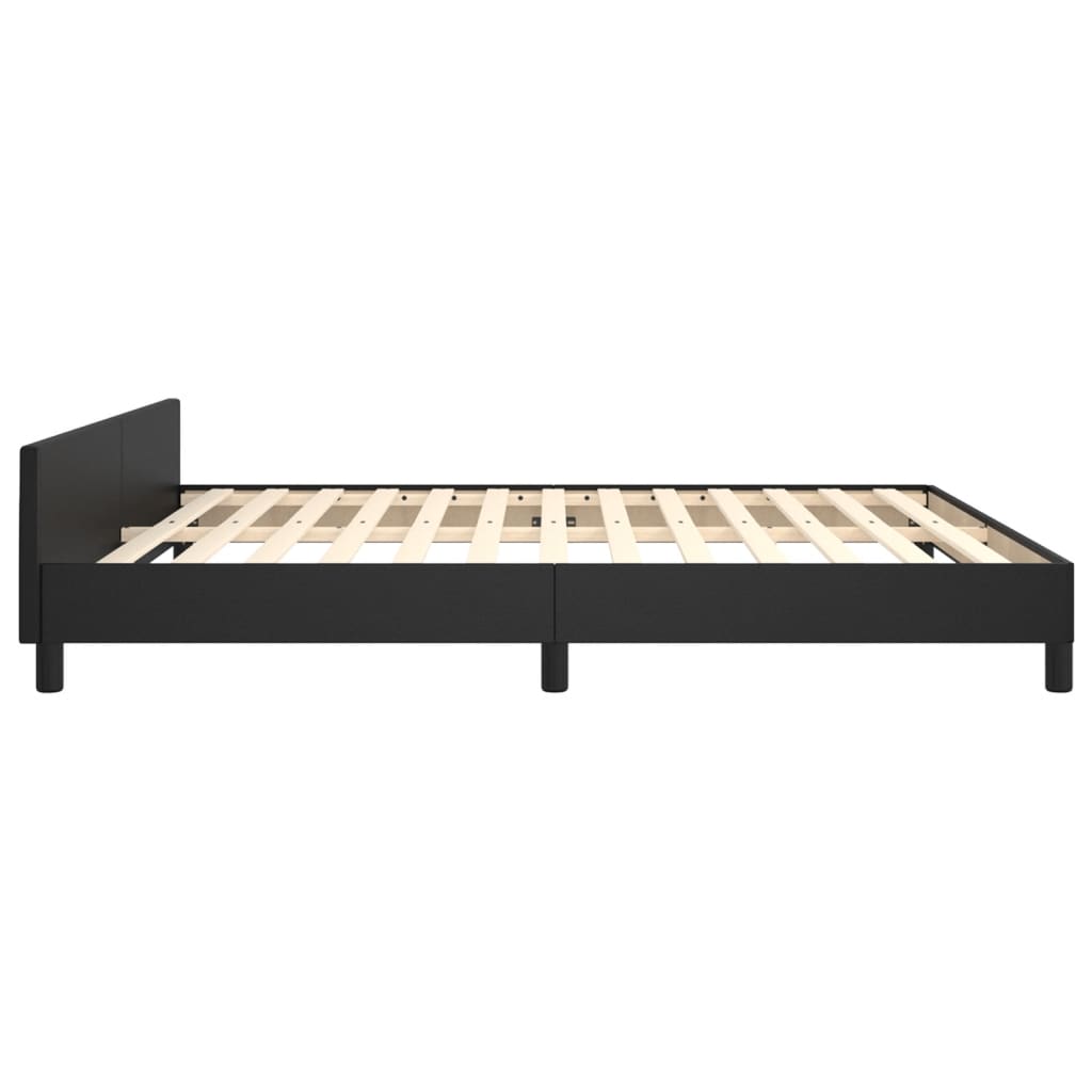 Cadre de lit sans matelas noir 160x200 cm similicuir - XIOS