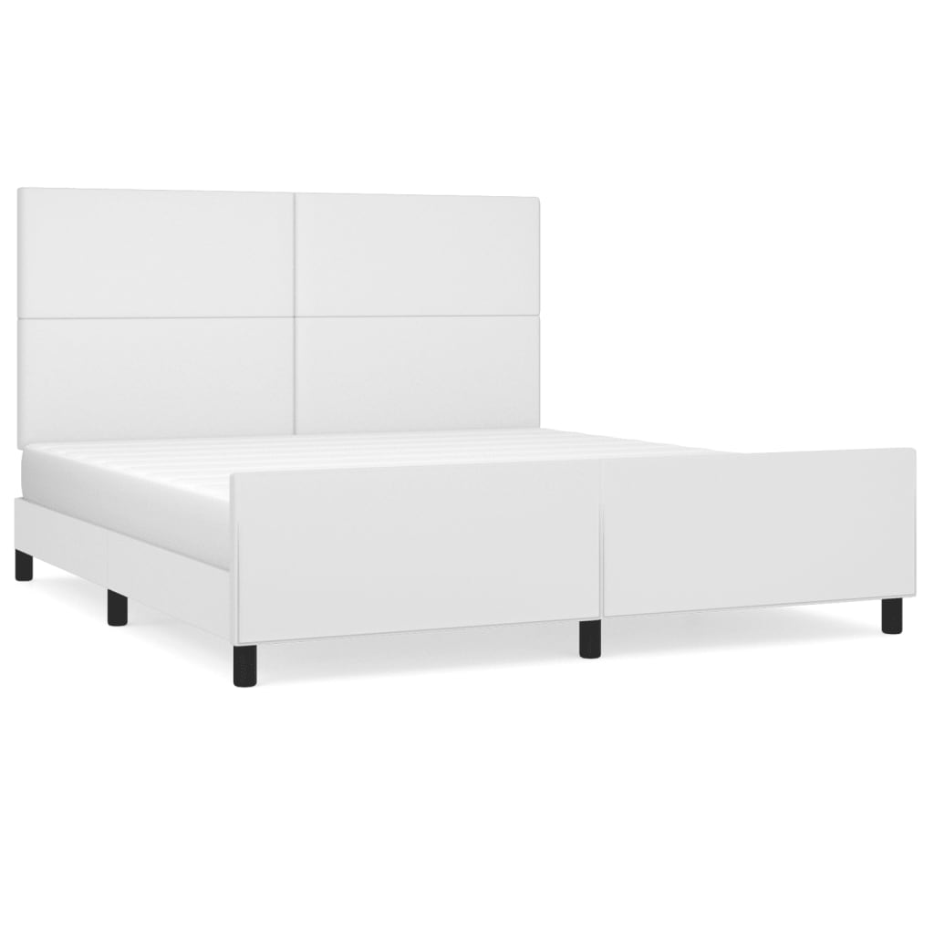 Cadre de lit sans matelas blanc 160x200 cm similicuir - XIOS
