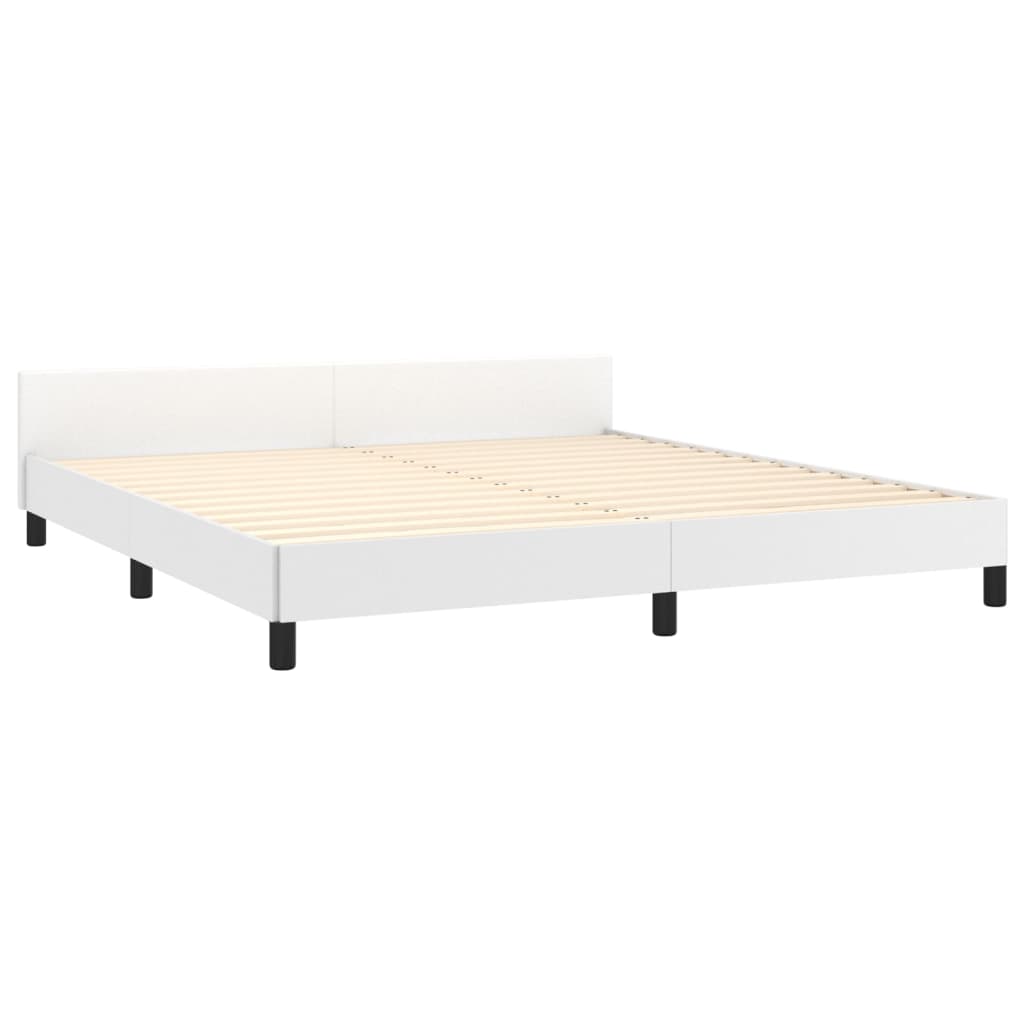 Cadre de lit sans matelas blanc 160x200 cm similicuir - XIOS