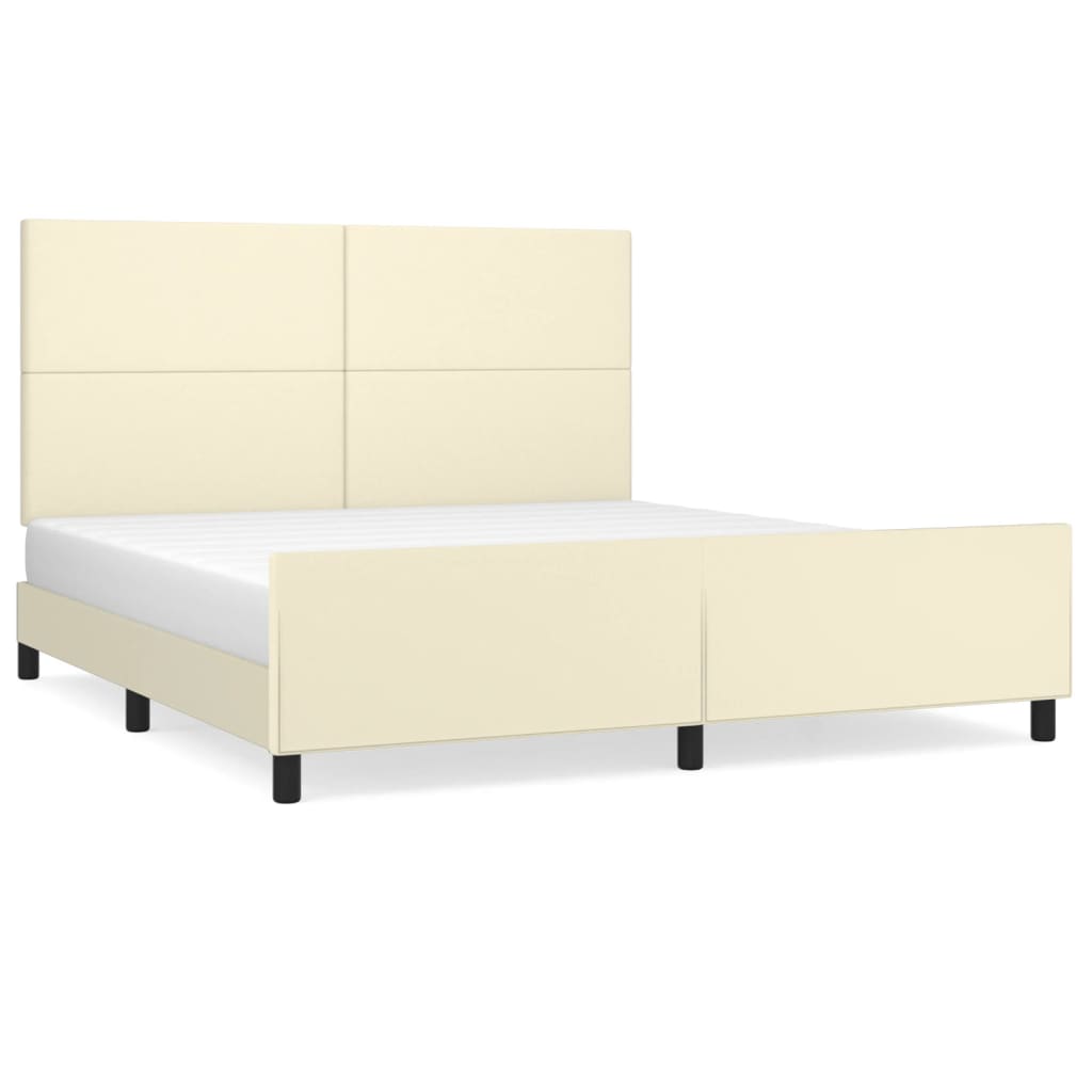 Cadre de lit avec tête de lit Crème 160x200 cm Similicuir - XIOS
