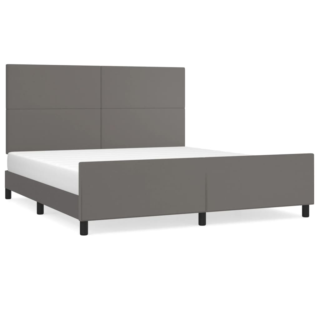 Cadre de lit sans matelas gris 160x200 cm similicuir - XIOS