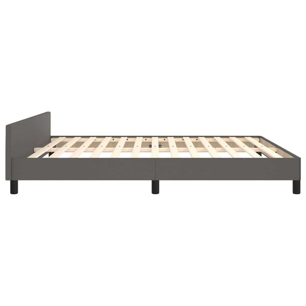 Cadre de lit sans matelas gris 160x200 cm similicuir - XIOS