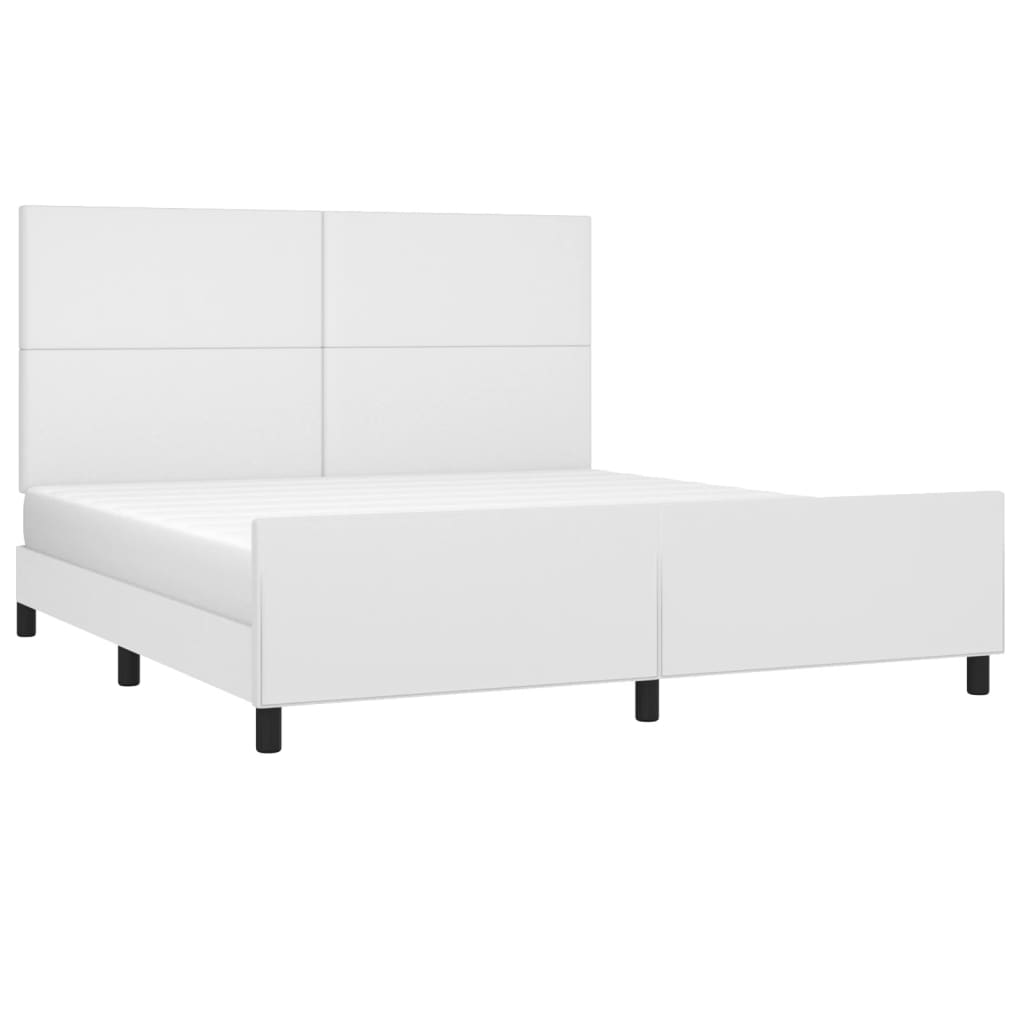 Cadre de lit sans matelas blanc similicuir - XIOS