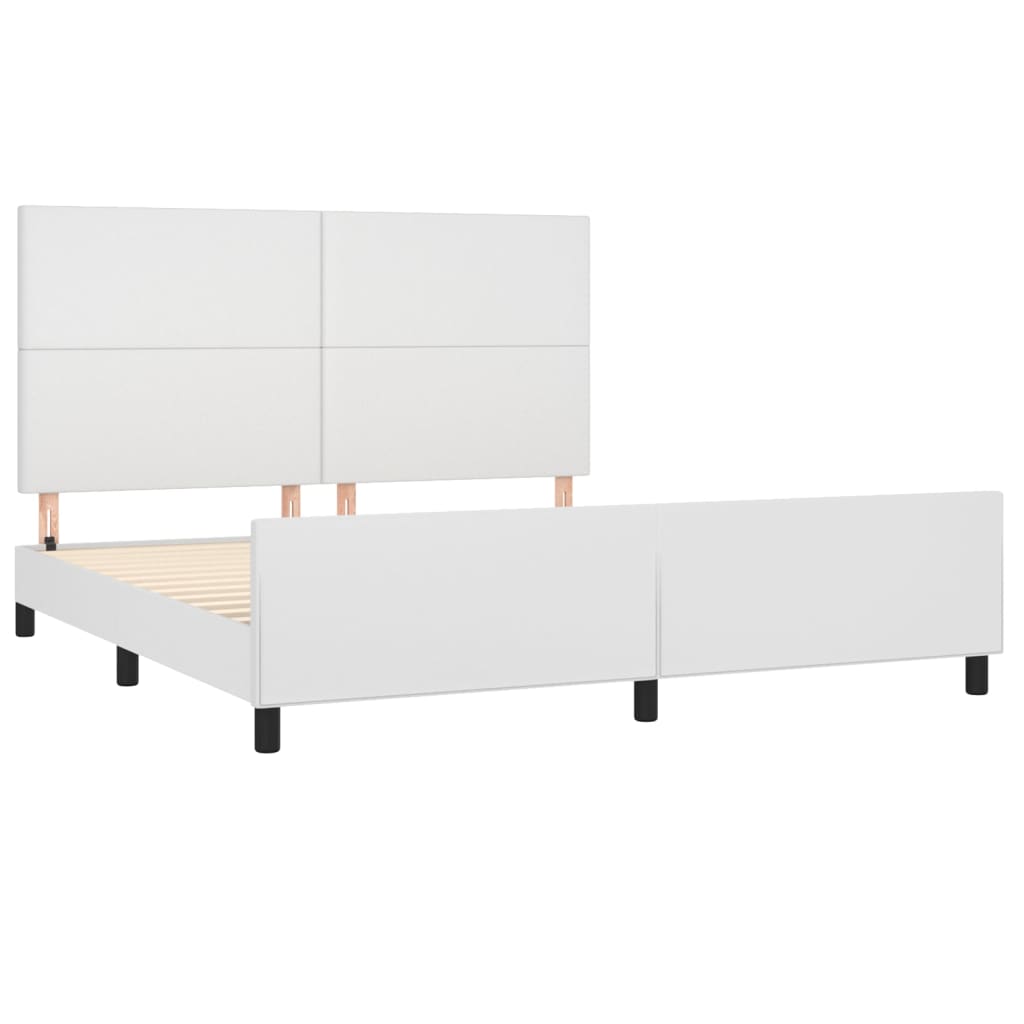 Cadre de lit sans matelas blanc similicuir - XIOS