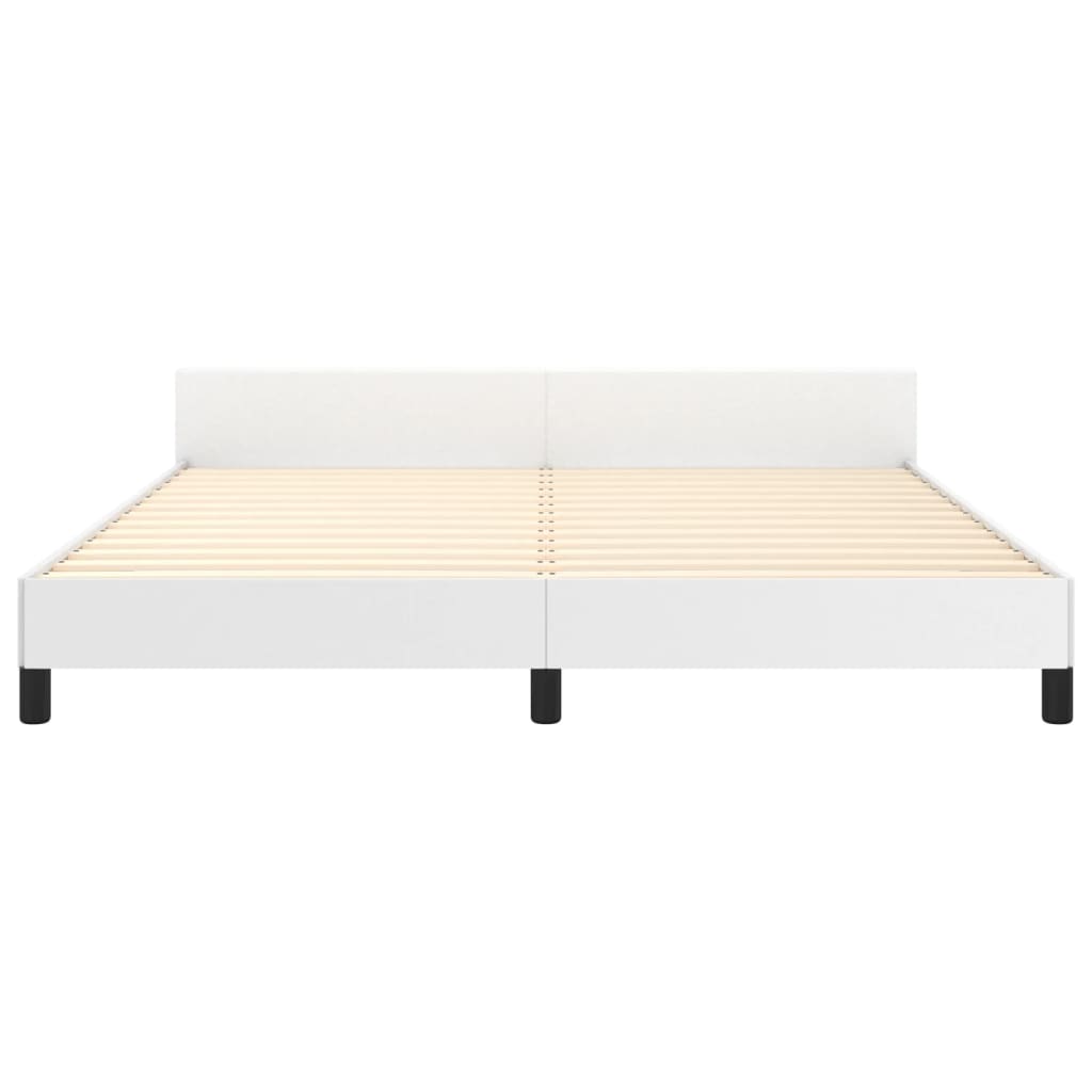 Cadre de lit sans matelas blanc similicuir - XIOS