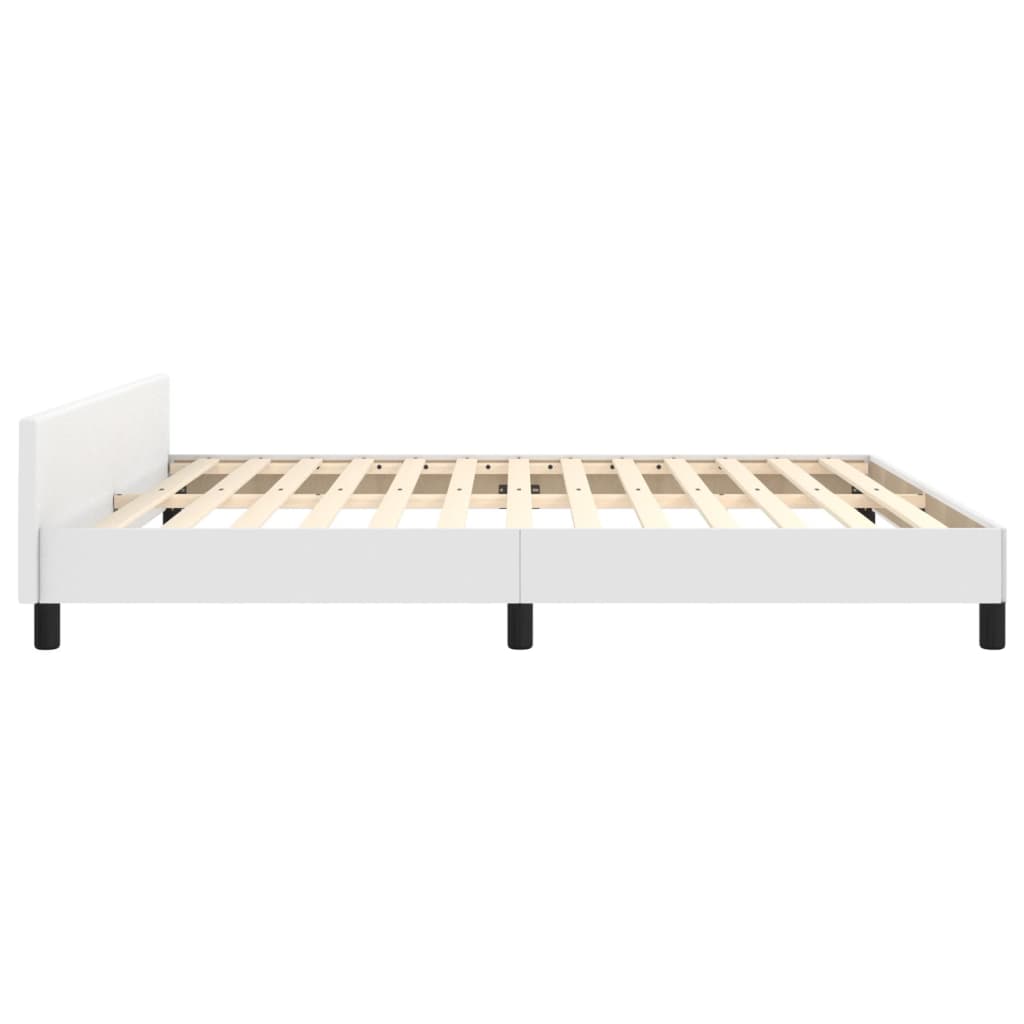 Cadre de lit sans matelas blanc similicuir - XIOS