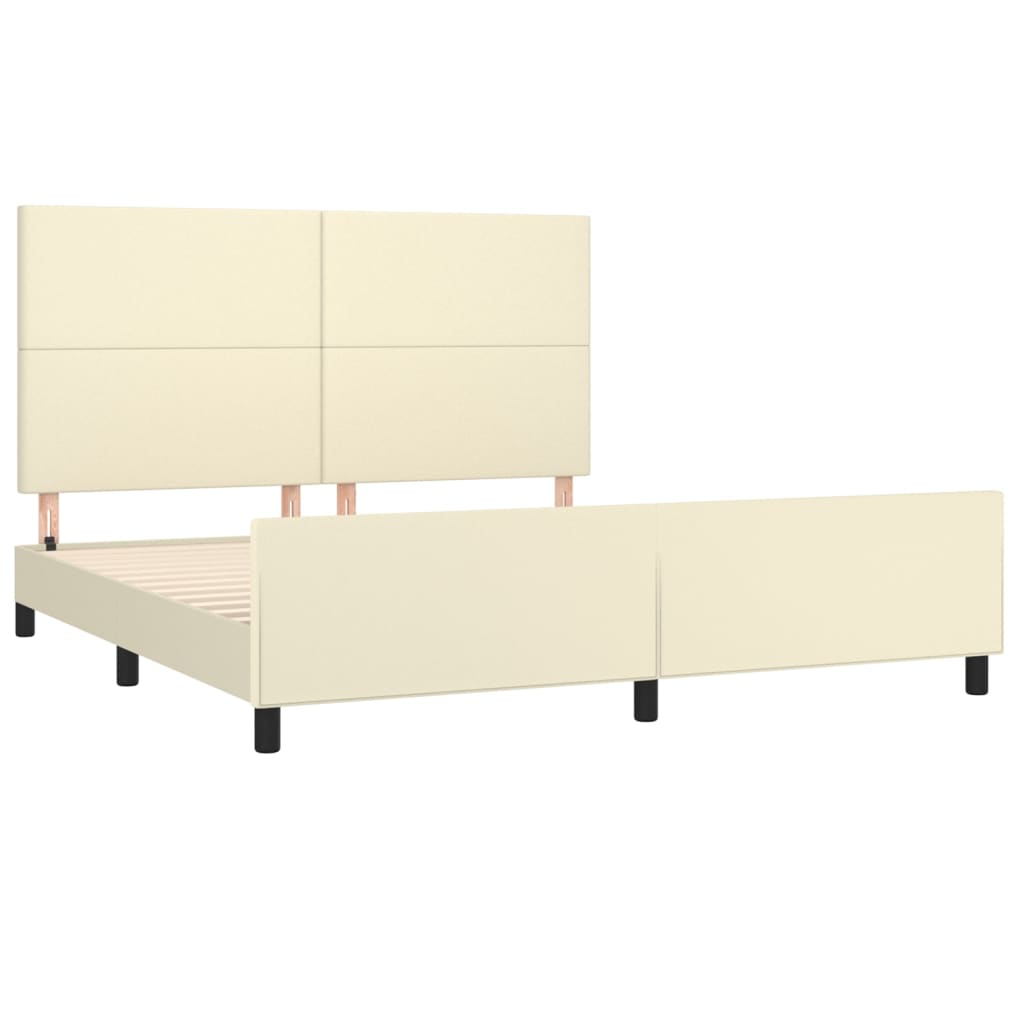 Cadre de lit avec tête de lit Crème 180x200 cm Similicuir - XIOS
