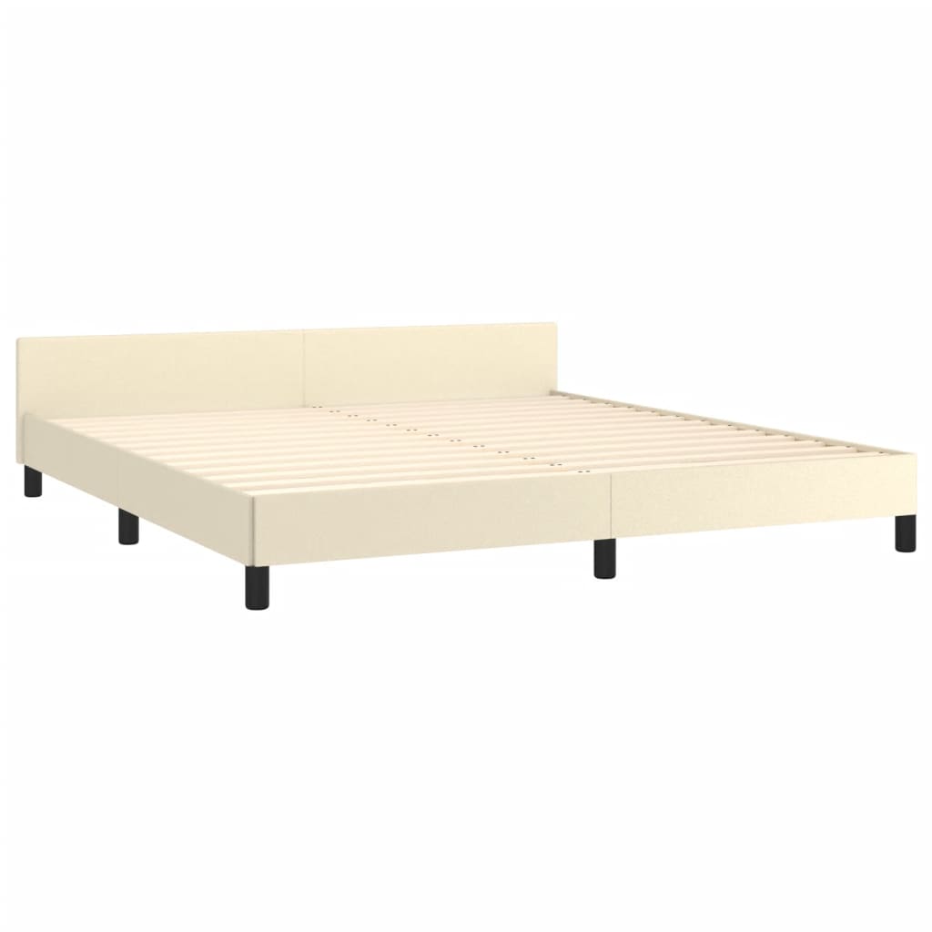 Cadre de lit avec tête de lit Crème 180x200 cm Similicuir - XIOS