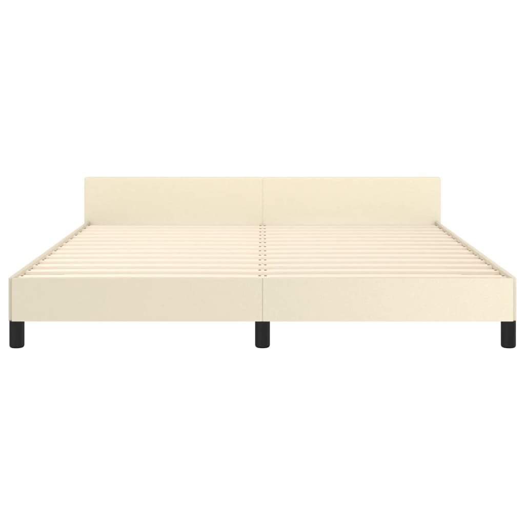 Cadre de lit avec tête de lit Crème 180x200 cm Similicuir - XIOS