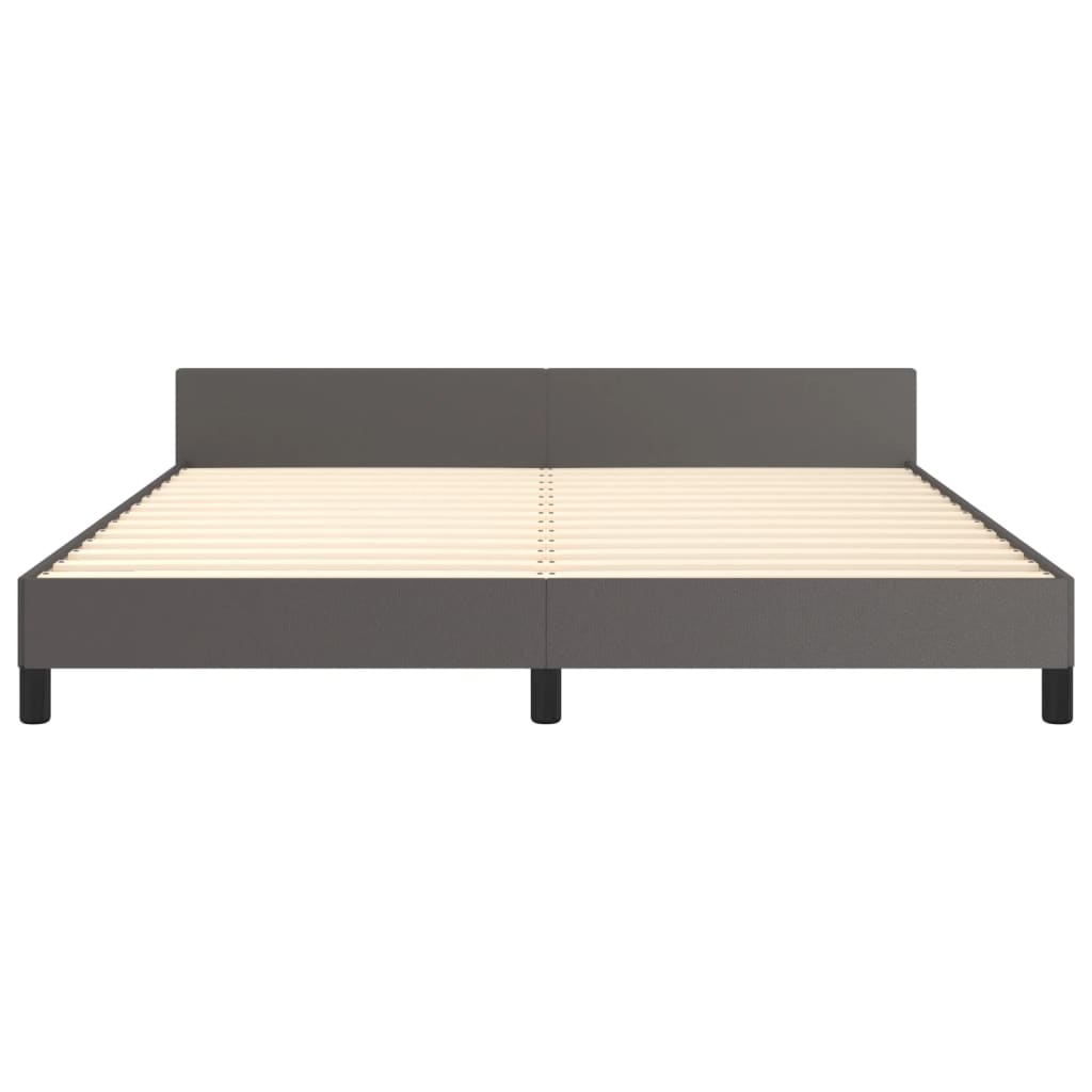 Cadre de lit sans matelas gris similicuir - XIOS