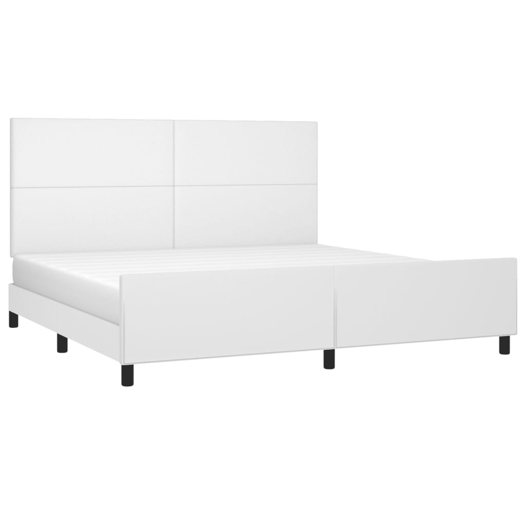 Cadre de lit sans matelas blanc 200x200 cm similicuir - XIOS