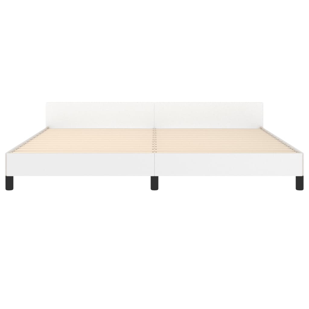 Cadre de lit sans matelas blanc 200x200 cm similicuir - XIOS