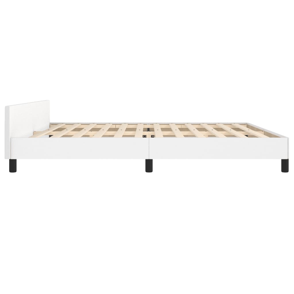 Cadre de lit sans matelas blanc 200x200 cm similicuir - XIOS