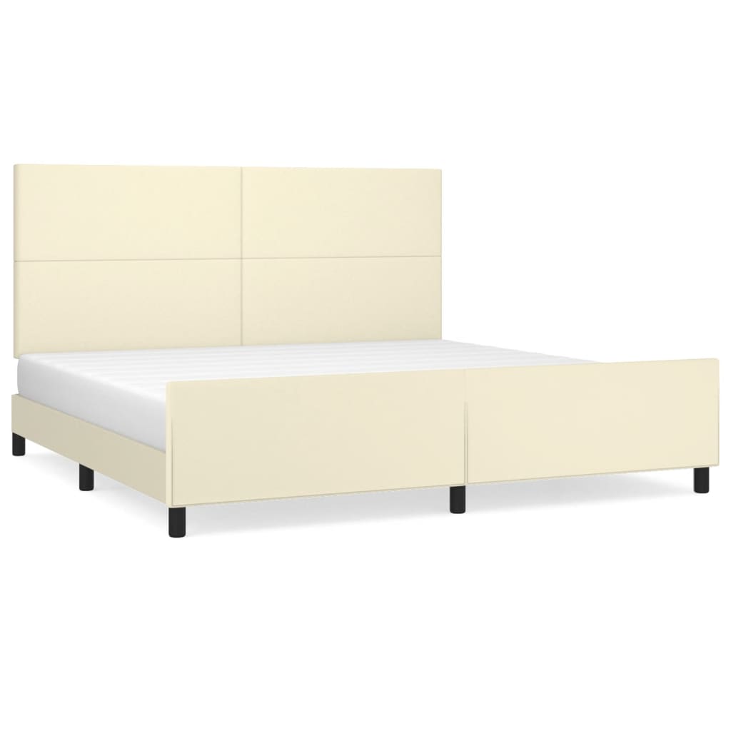Cadre de lit sans matelas crème 200x200 cm similicuir - XIOS