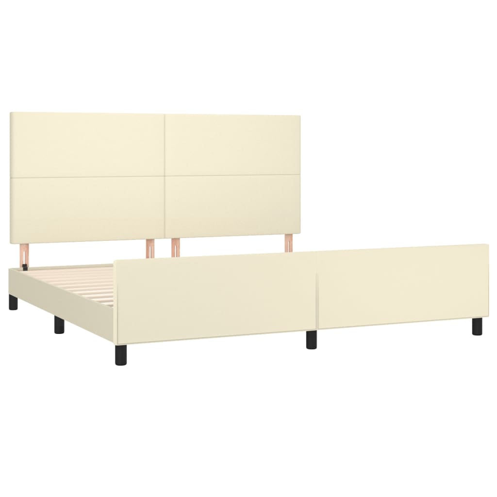Cadre de lit sans matelas crème 200x200 cm similicuir - XIOS