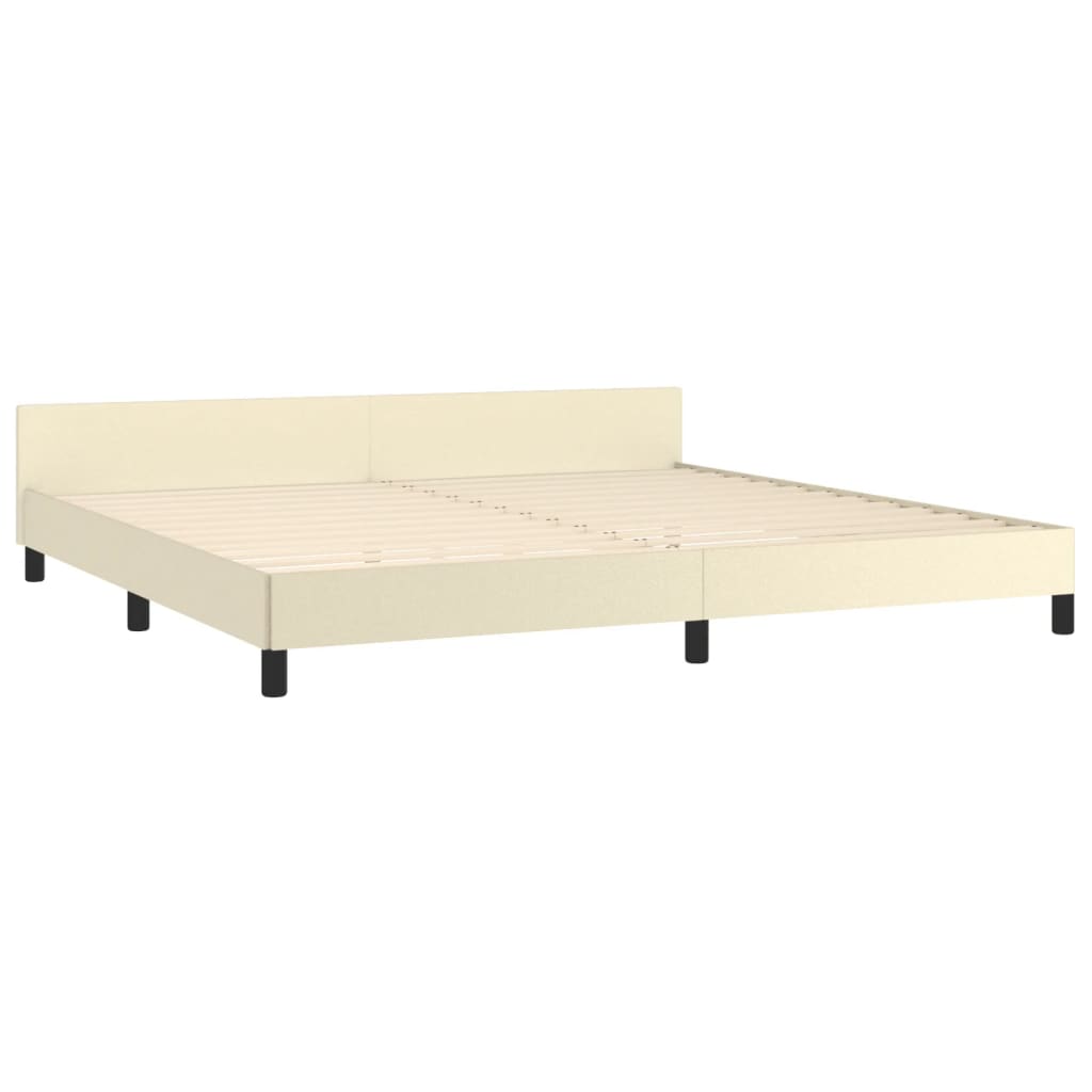 Cadre de lit sans matelas crème 200x200 cm similicuir - XIOS
