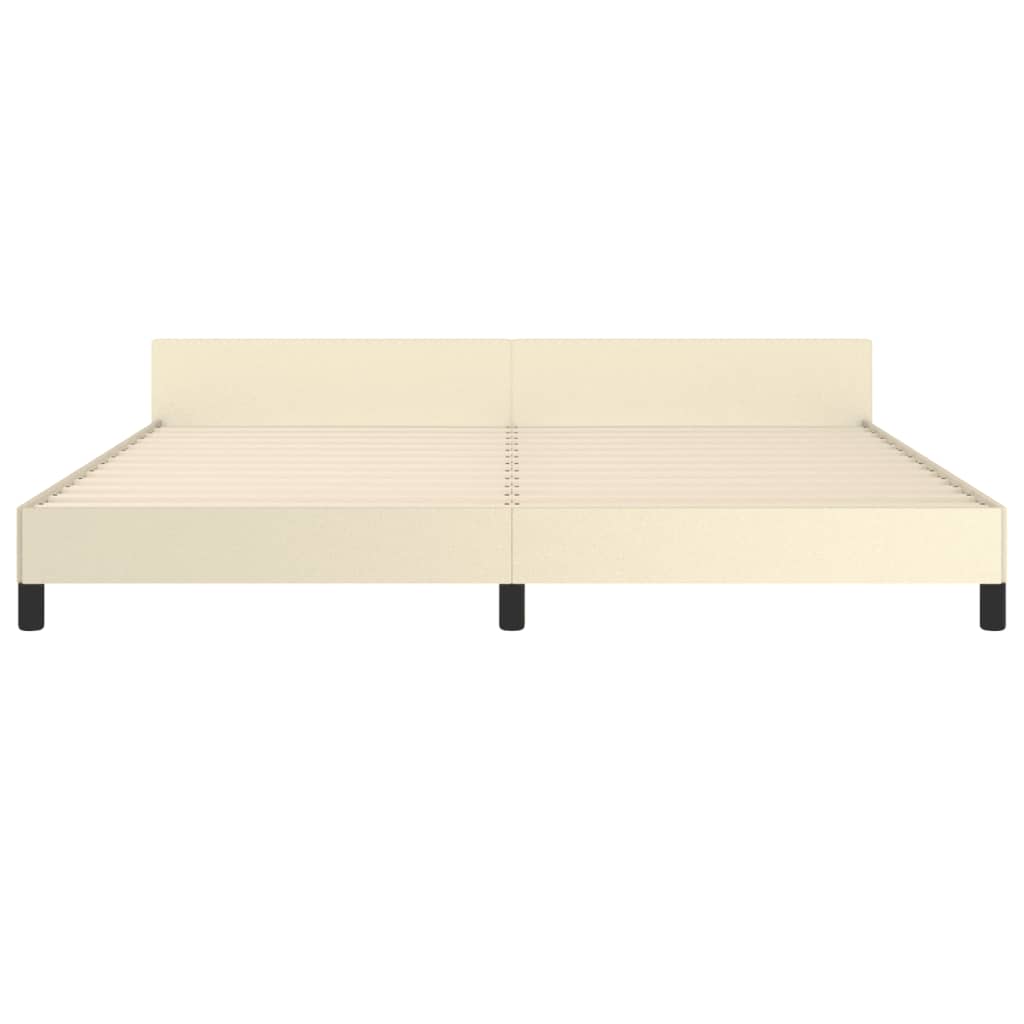Cadre de lit sans matelas crème 200x200 cm similicuir - XIOS