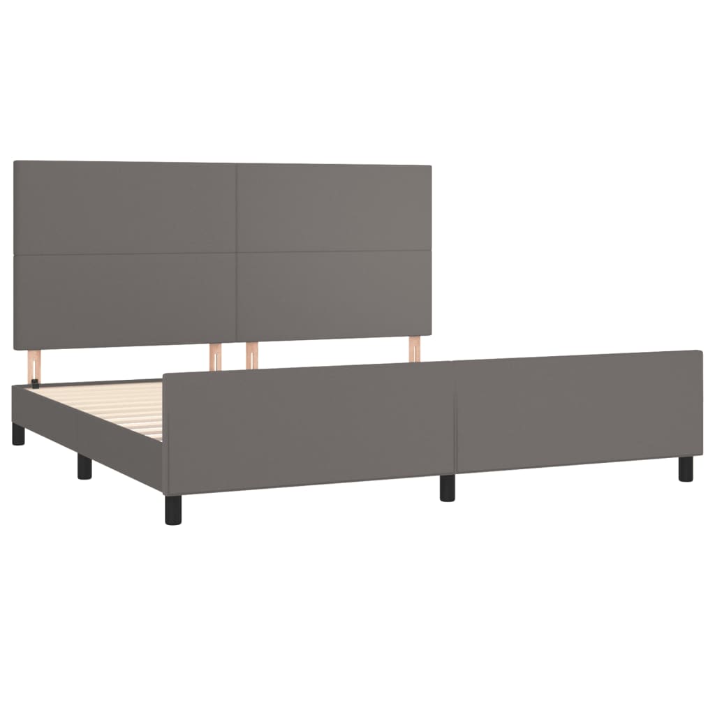 Cadre de lit sans matelas gris 200x200 cm similicuir - XIOS