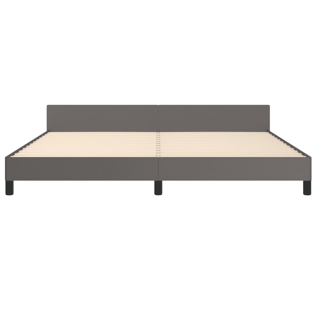 Cadre de lit sans matelas gris 200x200 cm similicuir - XIOS