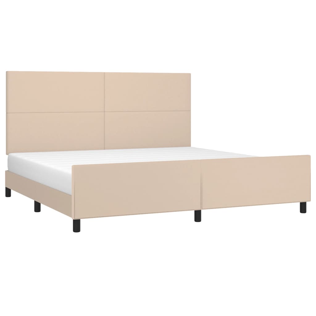 Cadre de lit sans matelas cappuccino 200x200 cm similicuir - XIOS
