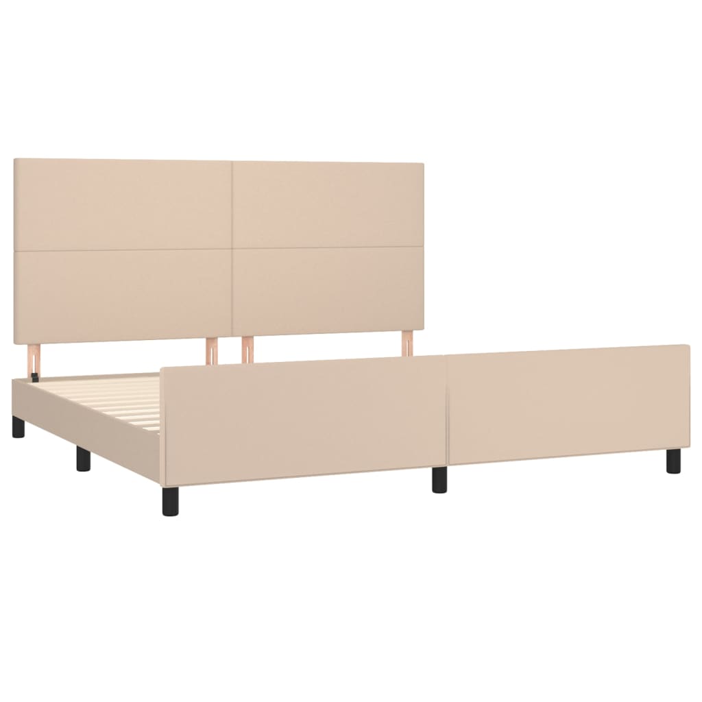 Cadre de lit sans matelas cappuccino 200x200 cm similicuir - XIOS
