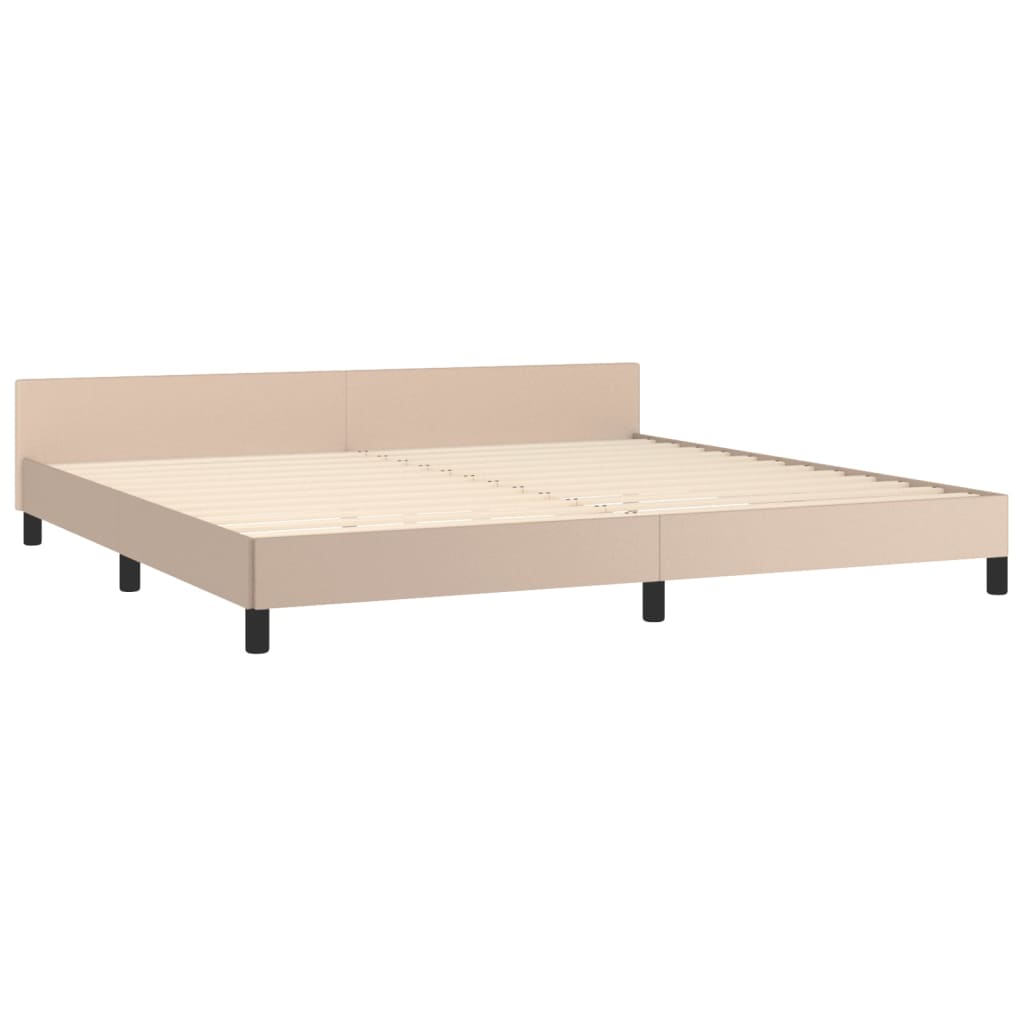 Cadre de lit sans matelas cappuccino 200x200 cm similicuir - XIOS