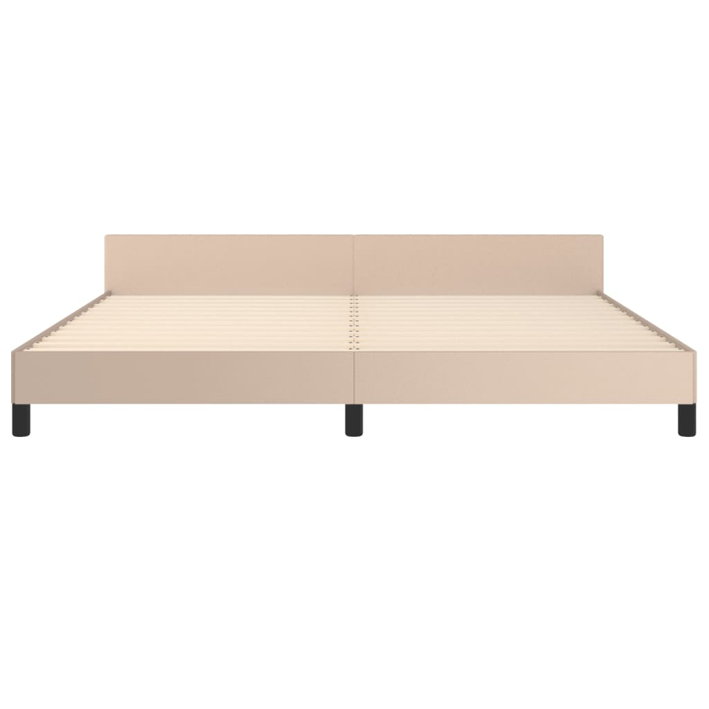 Cadre de lit sans matelas cappuccino 200x200 cm similicuir - XIOS