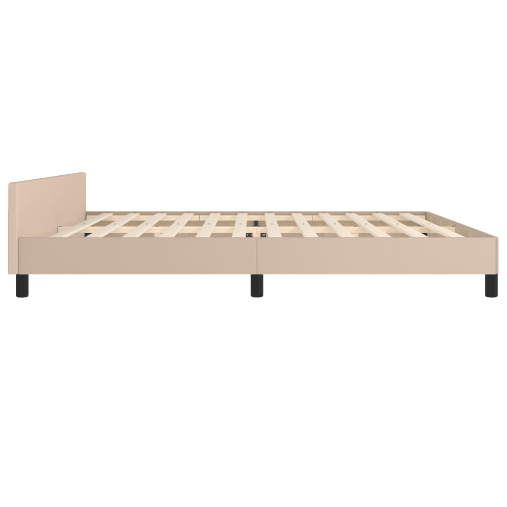 Cadre de lit sans matelas cappuccino 200x200 cm similicuir - XIOS