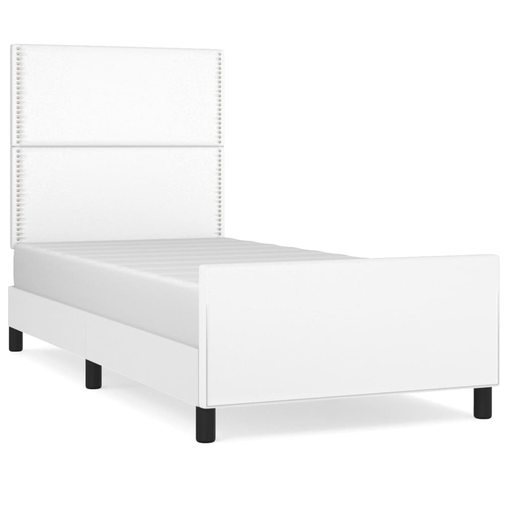 Cadre de lit sans matelas blanc 90x190 cm similicuir - XIOS