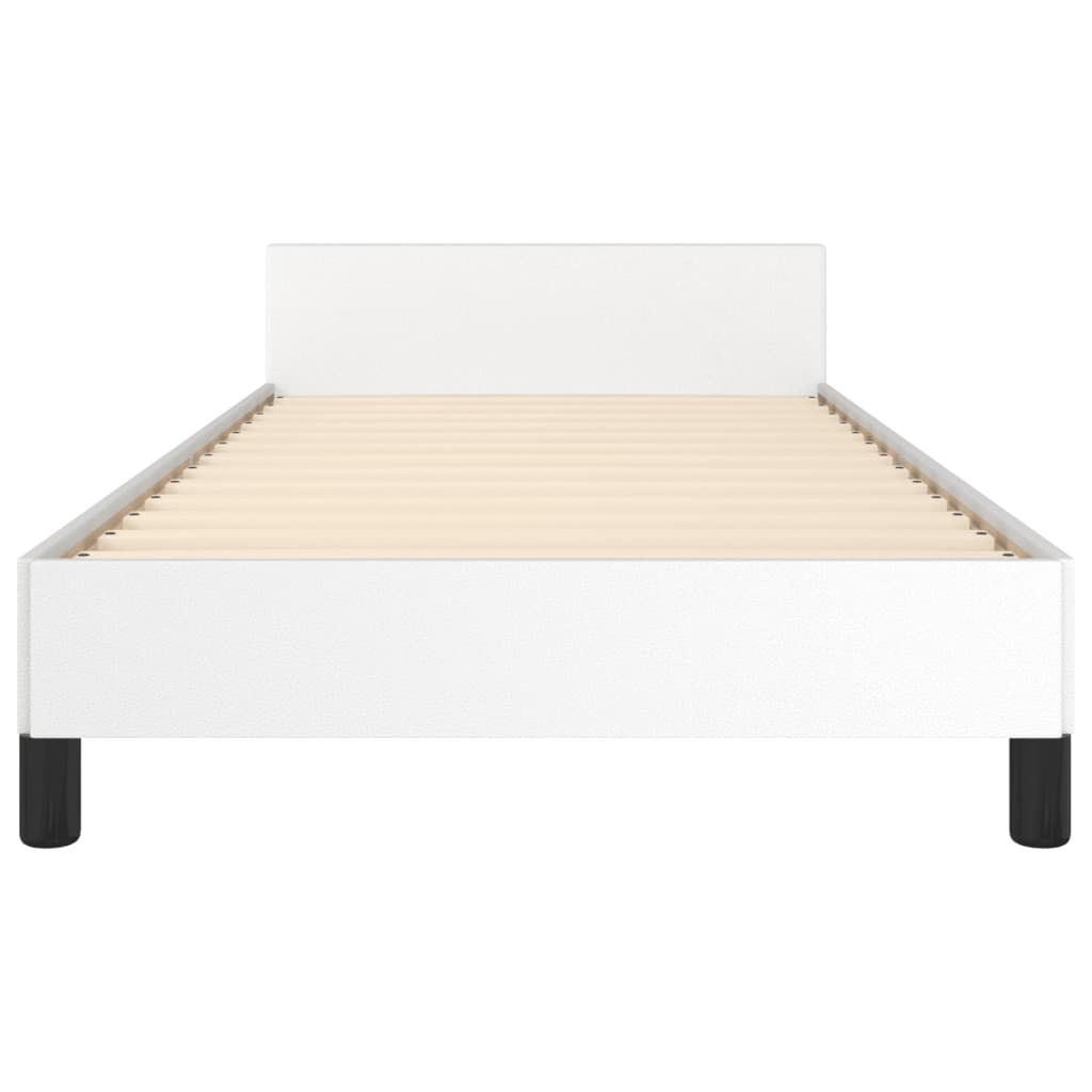 Cadre de lit sans matelas blanc 90x190 cm similicuir - XIOS