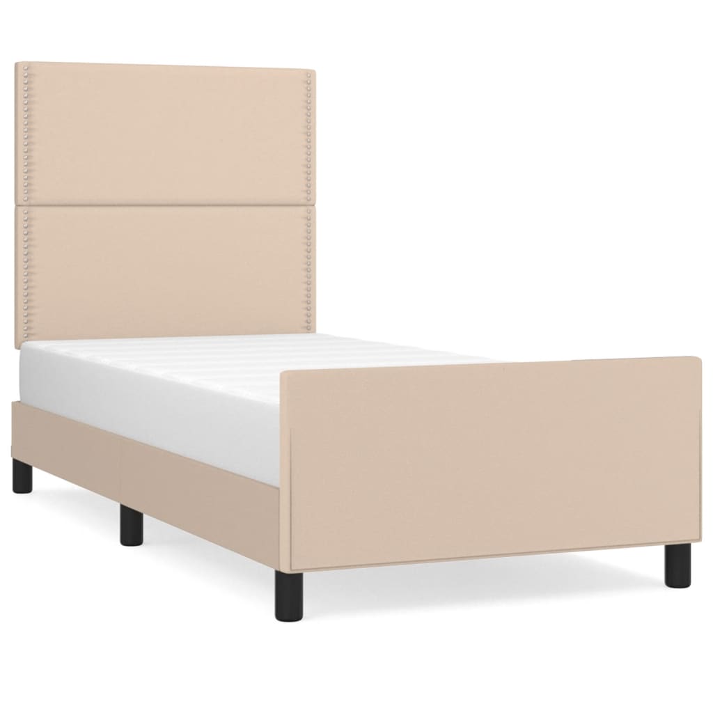 Cadre de lit sans matelas cappuccino 90x190 cm similicuir - XIOS