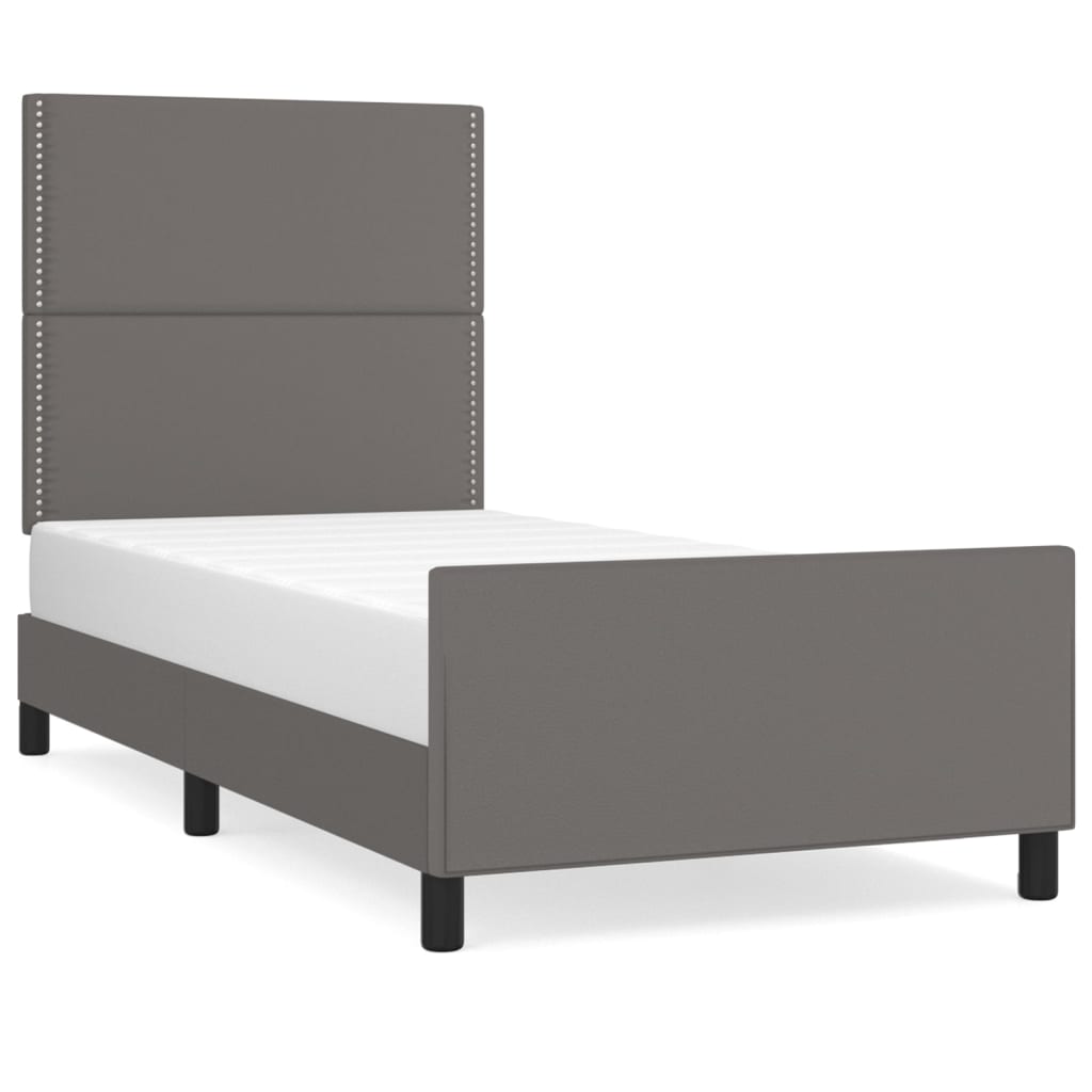 Cadre de lit sans matelas gris 90x200 cm similicuir - XIOS