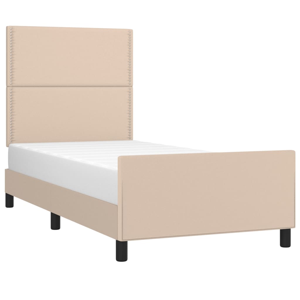 Cadre de lit sans matelas cappuccino 100x200 cm similicuir - XIOS