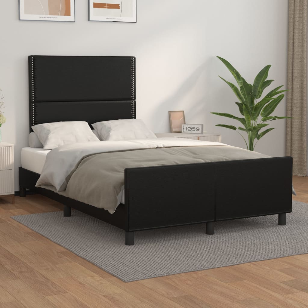 Cadre de lit sans matelas noir 120x200 cm similicuir - XIOS