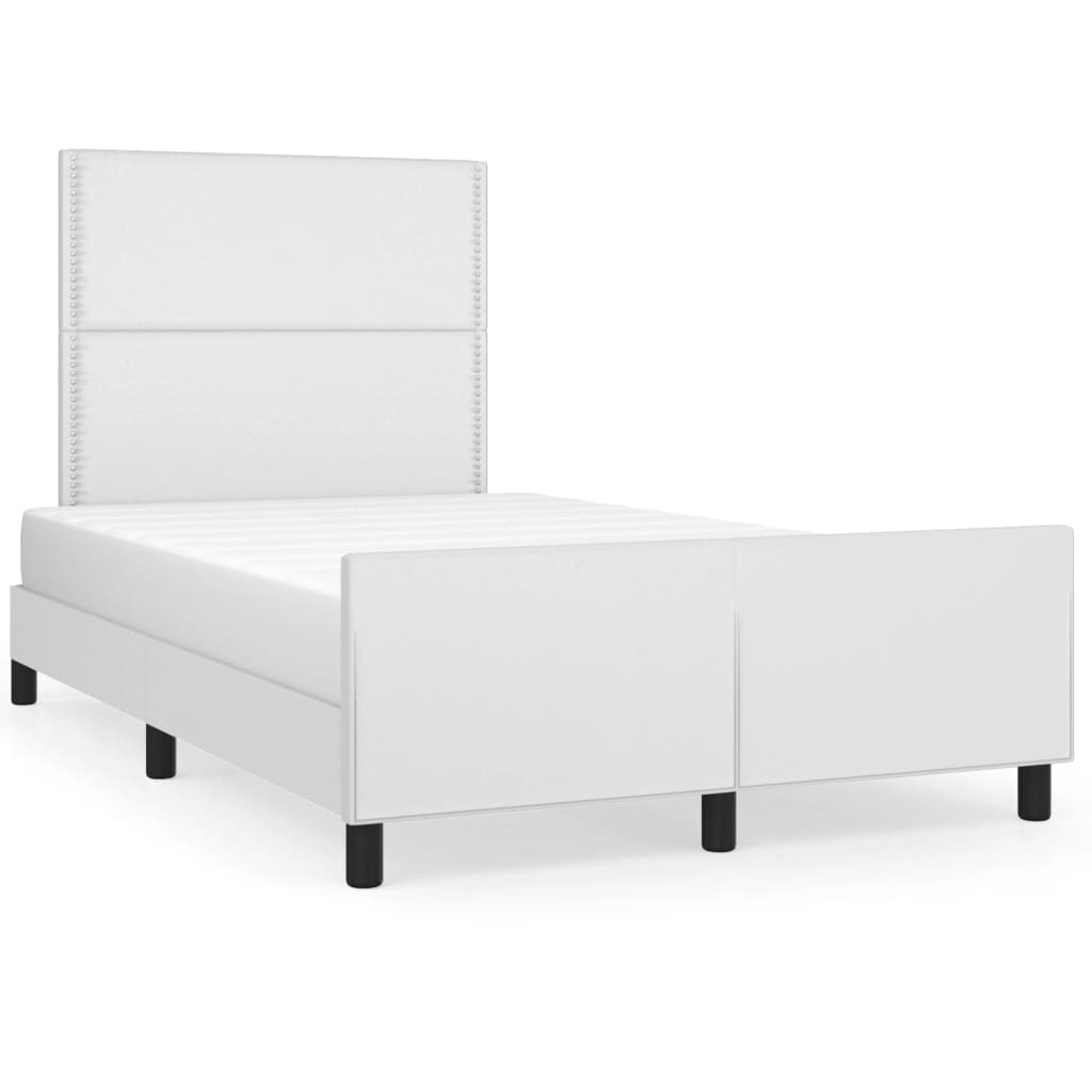 Cadre de lit sans matelas blanc 120x200 cm similicuir - XIOS