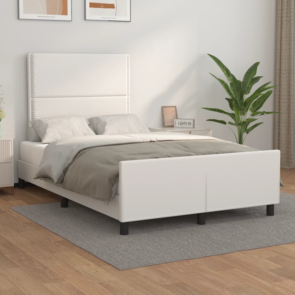Cadre de lit sans matelas blanc 120x200 cm similicuir - XIOS