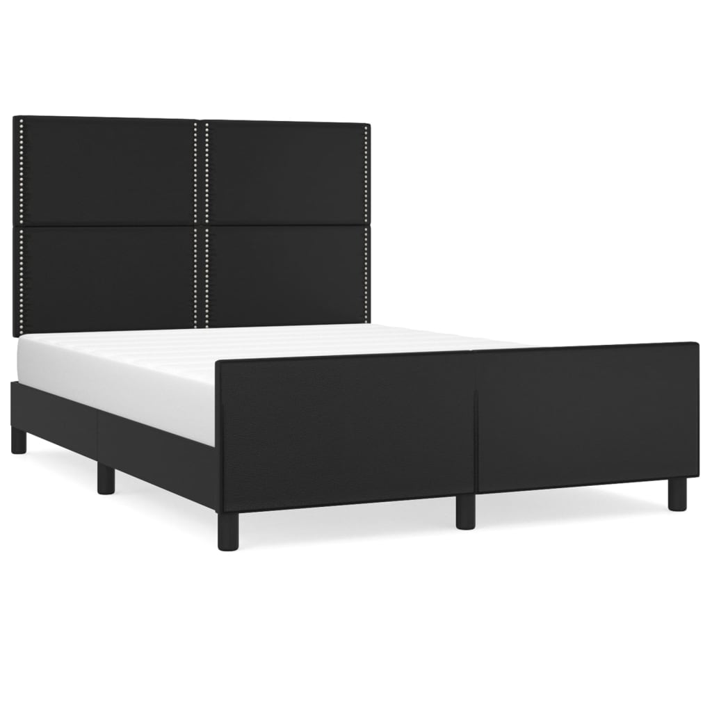 Cadre de lit sans matelas noir 140x190 cm similicuir - XIOS