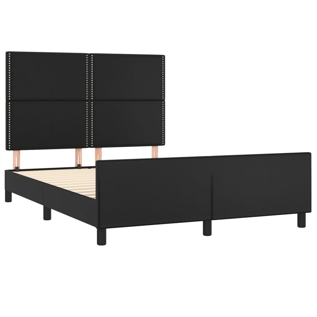 Cadre de lit sans matelas noir 140x190 cm similicuir - XIOS