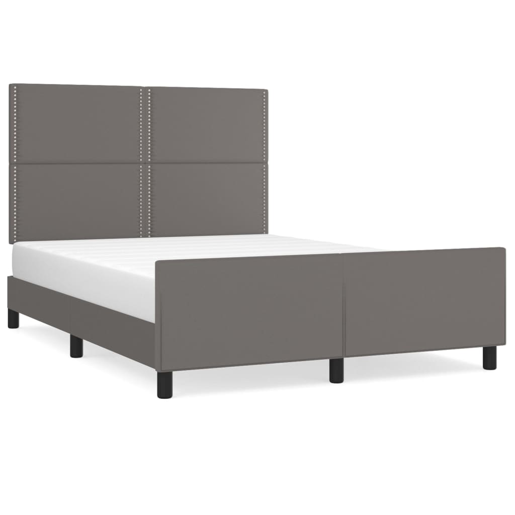 Cadre de lit sans matelas gris 140x190 cm similicuir - XIOS