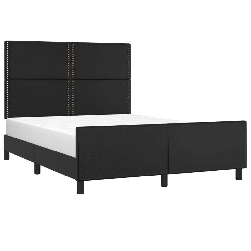 Cadre de lit sans matelas noir 140x200 cm similicuir - XIOS