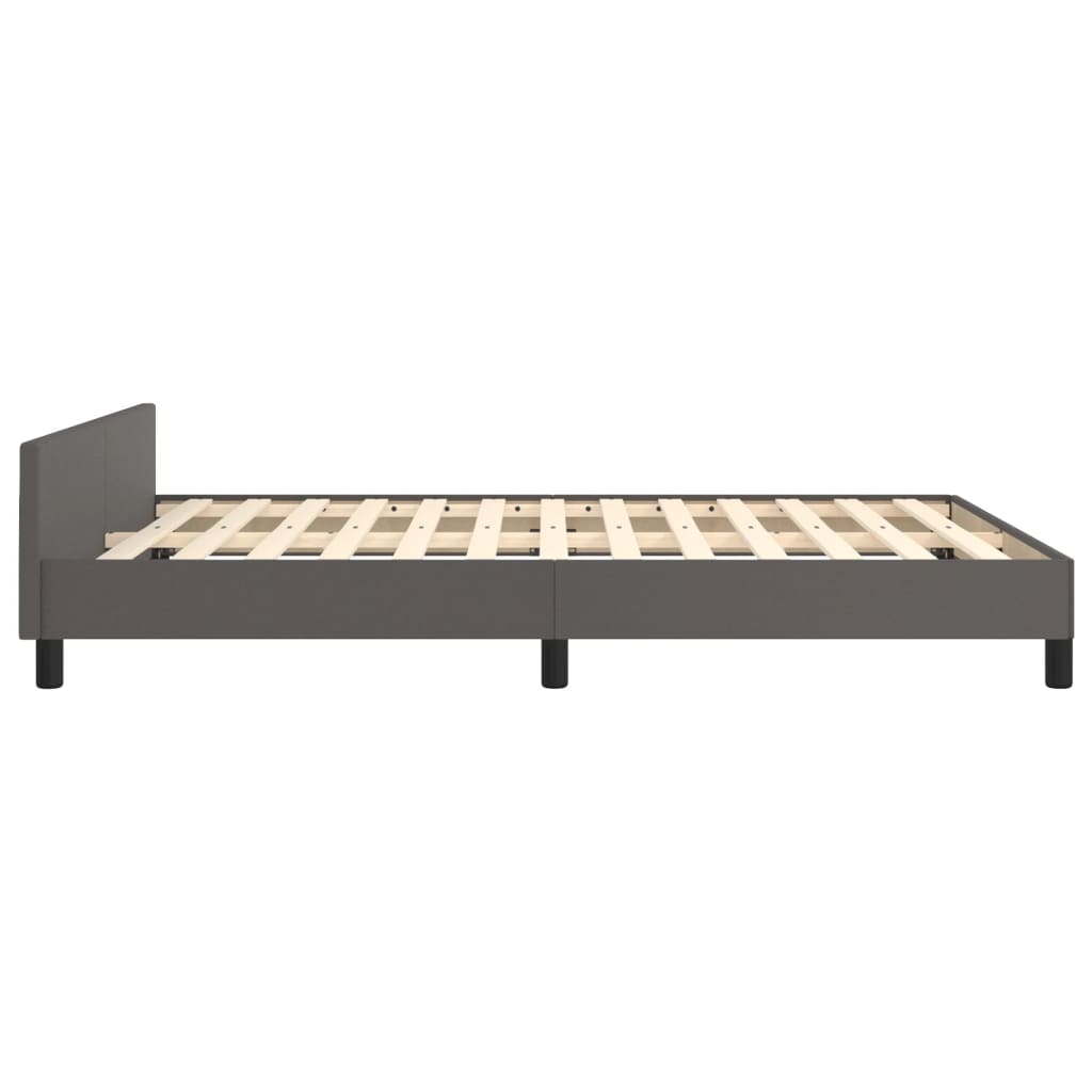 Cadre de lit sans matelas gris 140x200 cm similicuir - XIOS