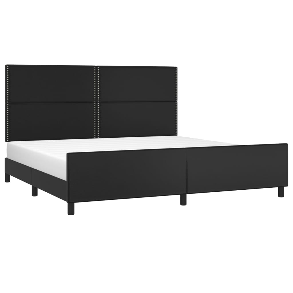 Cadre de lit sans matelas noir 200x200 cm similicuir - XIOS