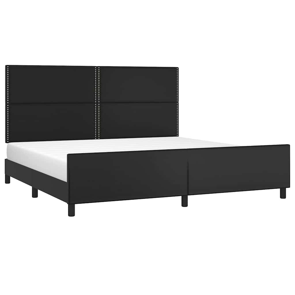 Cadre de lit sans matelas noir 200x200 cm similicuir