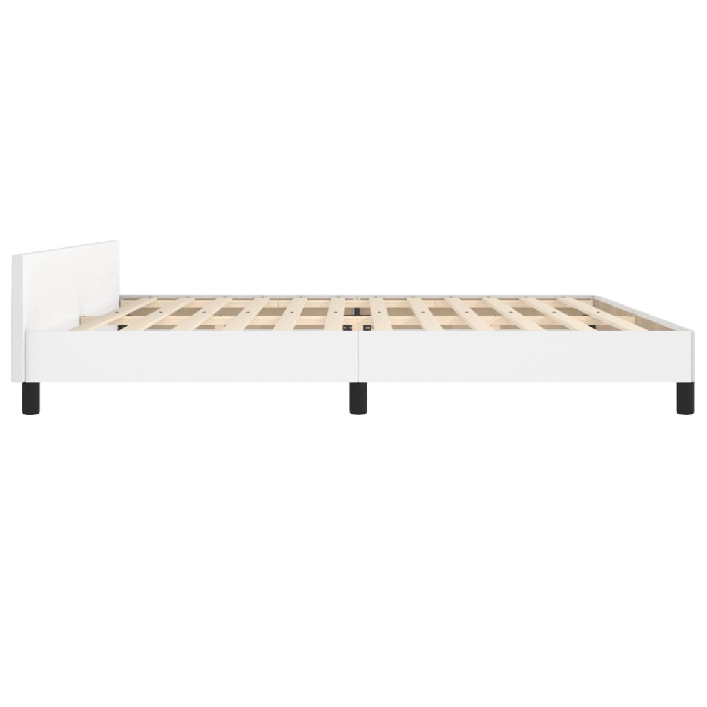 Cadre de lit sans matelas blanc 200x200 cm similicuir - XIOS