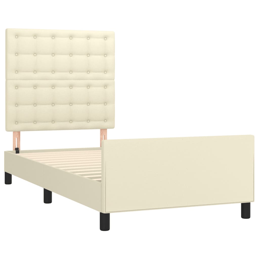 Cadre de lit sans matelas crème 80x200 cm similicuir