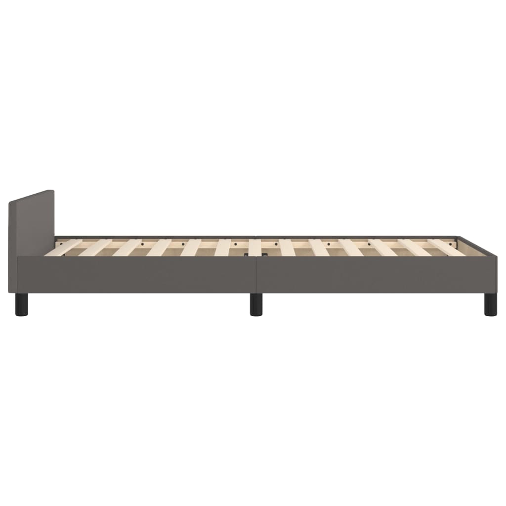 Cadre de lit sans matelas gris 80x200 cm similicuir - XIOS