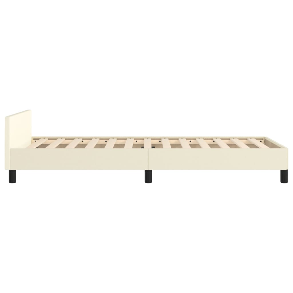 Cadre de lit sans matelas crème 90x190 cm similicuir - XIOS