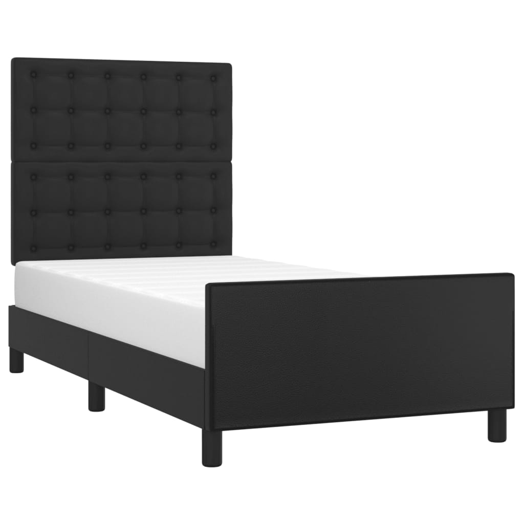 Cadre de lit sans matelas noir 90x200 cm similicuir - XIOS