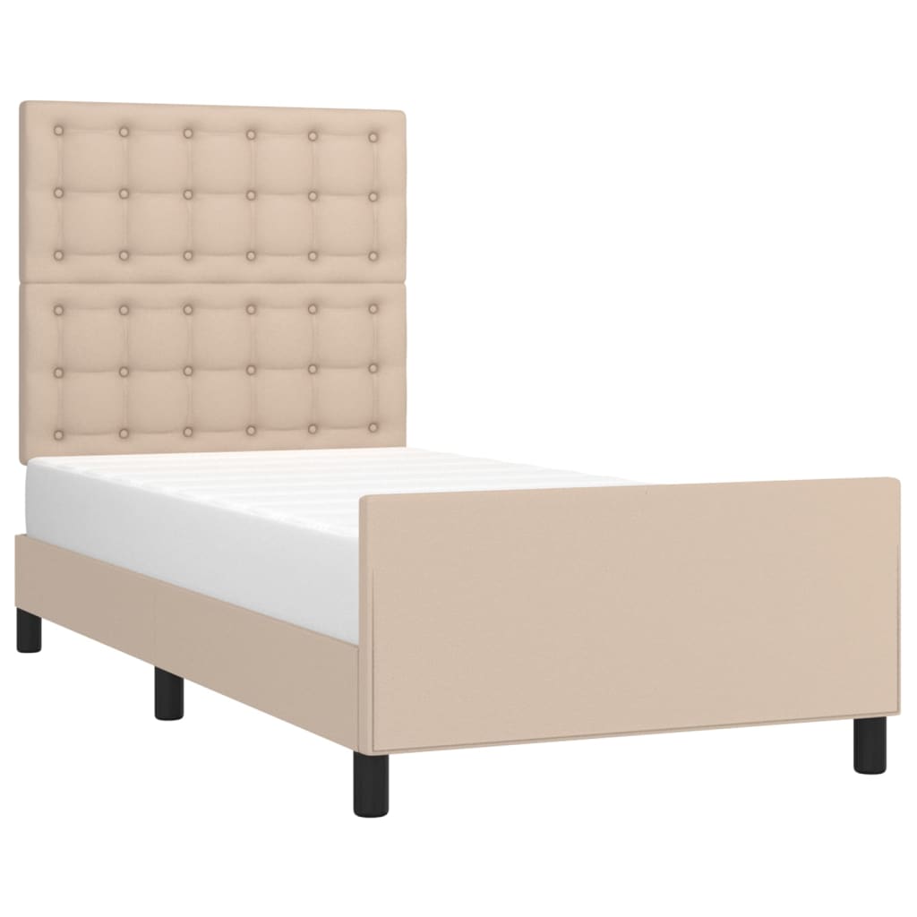 Cadre de lit sans matelas cappuccino 90x200 cm similicuir - XIOS