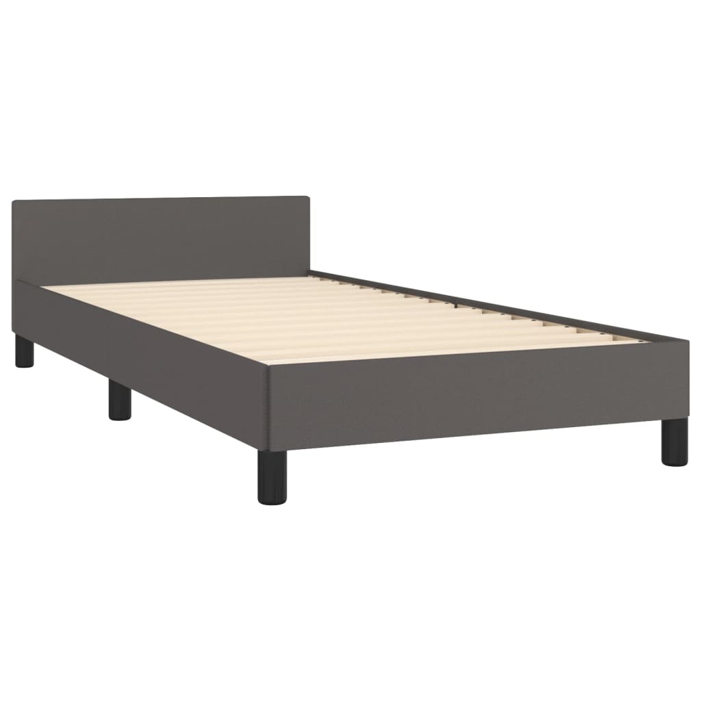 Cadre de lit sans matelas gris 100x200 cm similicuir - XIOS